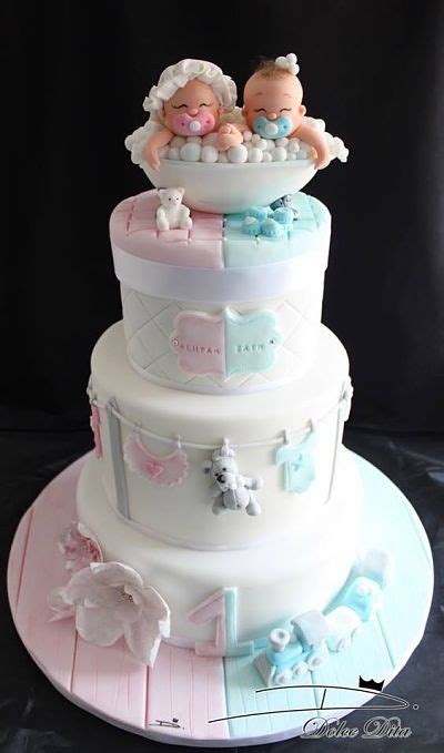 Twin Baby Shower Cakes With Pictures and Instructions!