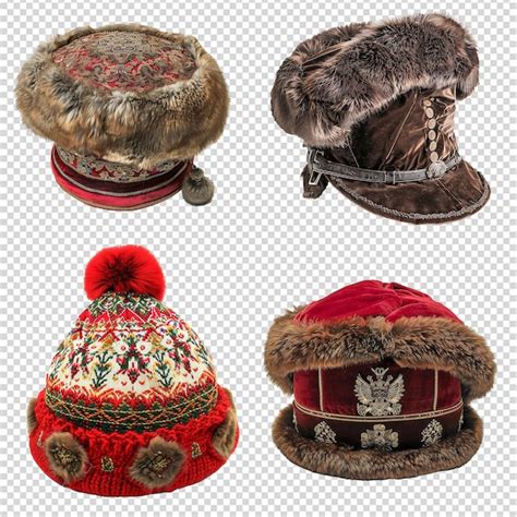 Premium Psd Russian Hat Set Isolated On Transparent Background