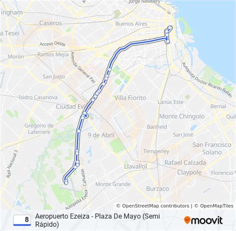 Ruta Horarios Paradas Y Mapas Aeropuerto Ezeiza Plaza De Mayo