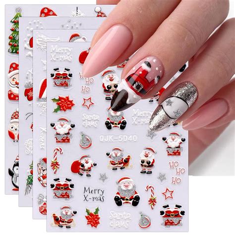 Amazon Jmeowio Sheets D Embossed Christmas Glitter Nail Art