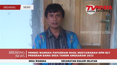 Pemdes Wangka Paparkan Hasil Musyawarah Kpm Blt Program Dana Desa Tahun