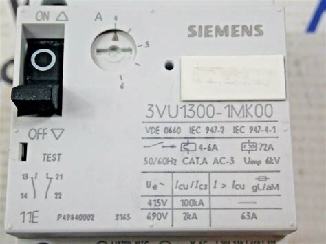 Siemens Vu Mk Circuit Breaker Motor Starter Protector A Ebay