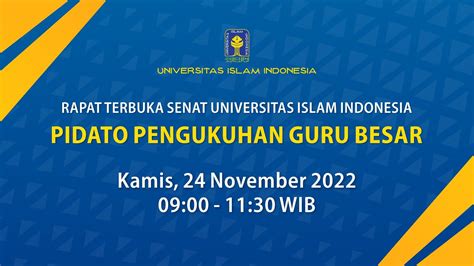 Rapat Terbuka Senat Universitas Islam Indonesia Pidato Pengukuhan