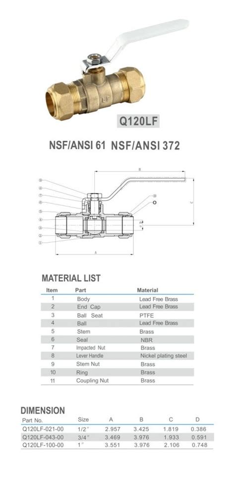 Lead Free Brass Ball Valve Comp X Comp Huaping Intelligent Control