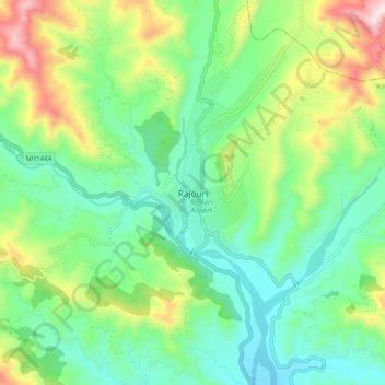 Rajouri topographic map, elevation, terrain