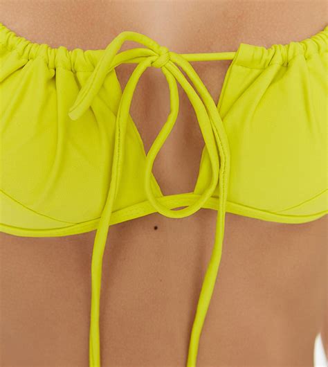 Buy Trendyol Solid Tie Detailed Bikini Bra In Green Thstreet Qatar