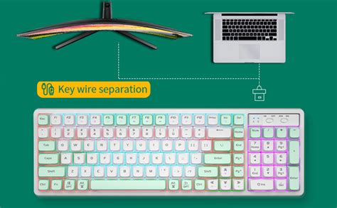 Amazon Qmhaonan Hot Swappable Mechanical Keyboard White Wired Gaming Keyboard With Red