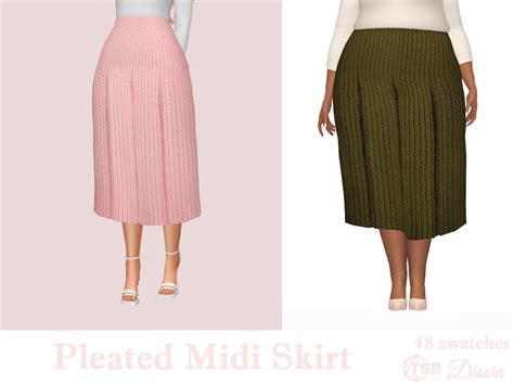 Dissia Pleated Midi Skirt 48 Swatches Base Game