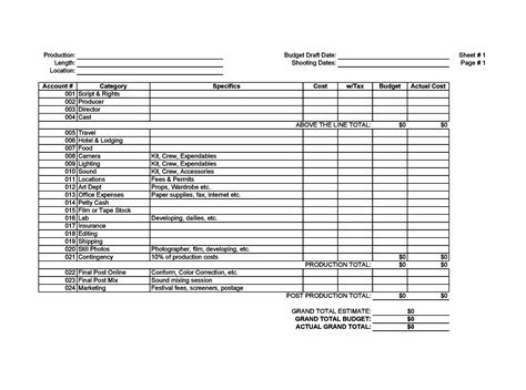 33 Free Film Budget Templates (Excel, Word) ᐅ TemplateLab