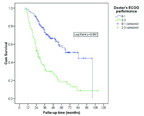 OS figure when doctor's evaluated ECOG-PS is divided into 0-1 and 2-3 | Download Scientific Diagram