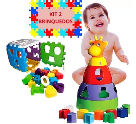 Kit Brinquedo Educativo Did Tico Cubo Torre De Montar