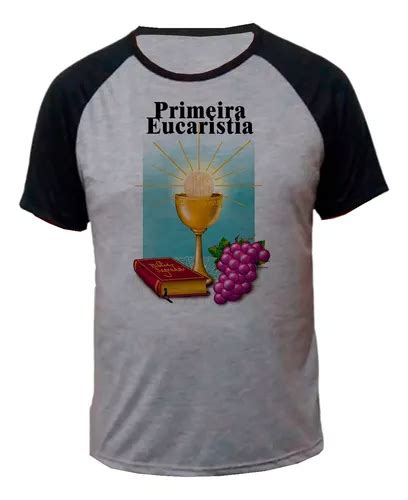 Camiseta Raglan Primeira Eucaristia Catequese Camisa Blusa