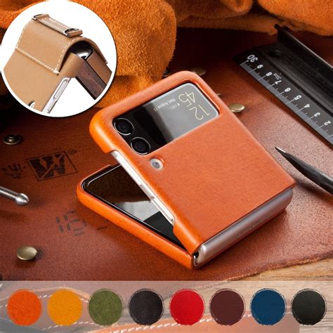 Galaxy Z Flip Leather Case Etsy