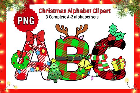 Christmas Alphabet Letters Sublimation Graphic By Kalilaart Creative