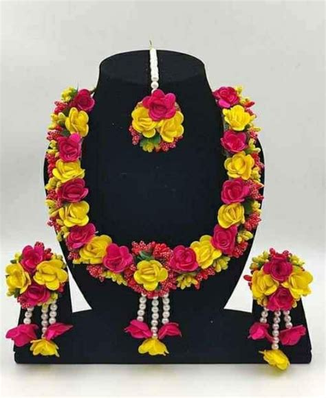 Bridal Haldi Mehndi Flower Jewellery Set MyMandap