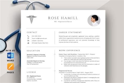 New Grad Nurse Resume Template Graphic By Victoriousvita · Creative Fabrica