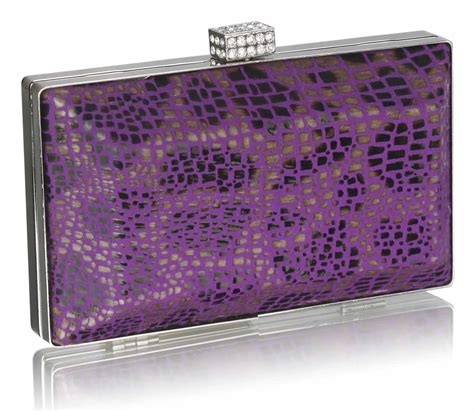 Wholesale Purple Crystal Encrusted Clutch Bag