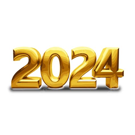 2024 年新年快樂金色 3d 數字 向量 2024年新年快乐 金色奢華2024 2024 年向量圖案素材免費下載PNGEPS和AI