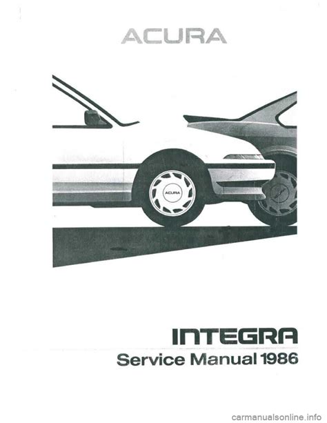 Acura Integra 1986 Service Repair Manual 682 Pages