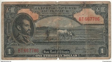 Etiopia ETHIOPIA 1 Ethiopian Dollar P12b Emperor Haile Selassie I