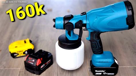 Máy phun sơn sử dụng pin chân MAKITA phổ thông 800ml YouTube