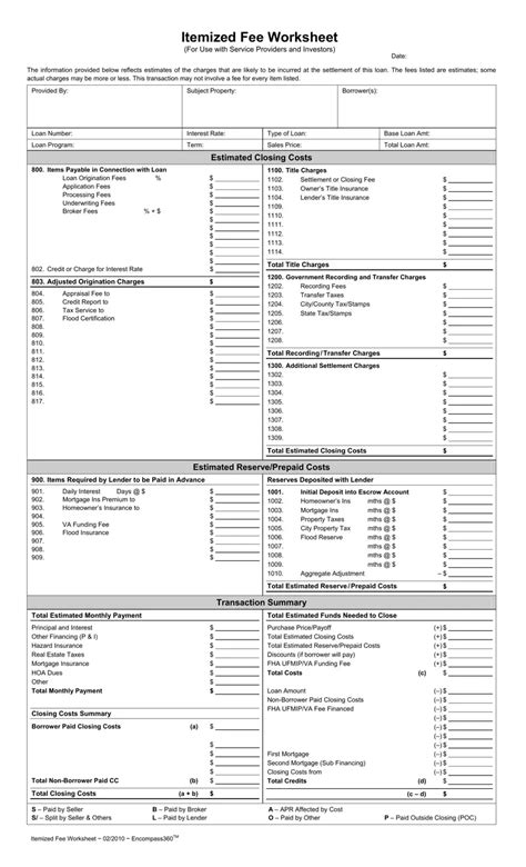 Fee Worksheet Template ≡ Fill Out Printable Pdf Forms Online Worksheets Library