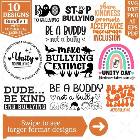 Anti Bullying Svg Bundle No To Bullying Svg Unity Day Shirt Svg Stop