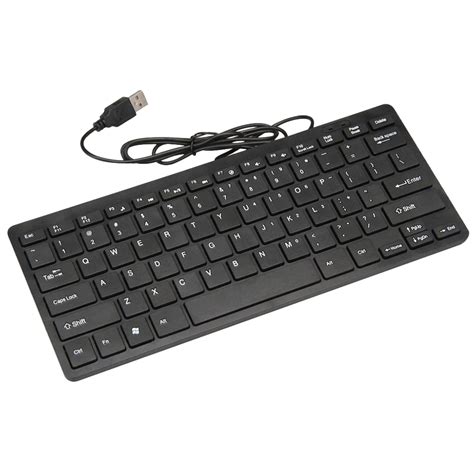 Black Ultra Thin Quiet Small Size 78 Keys Mini Multimedia Usb Keyboard