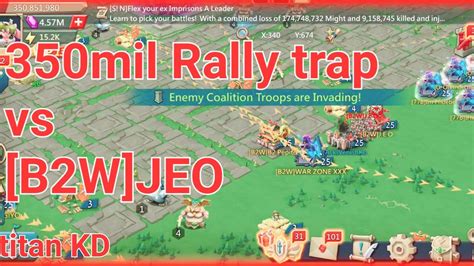 Mil Rally Trap Vs B W Jeo Lords Mobile Rally Trap Youtube