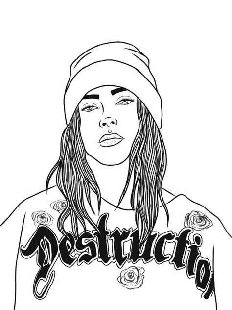 Billie Eilish 3 Coloring Page Free Printable Coloring Pages For Kids