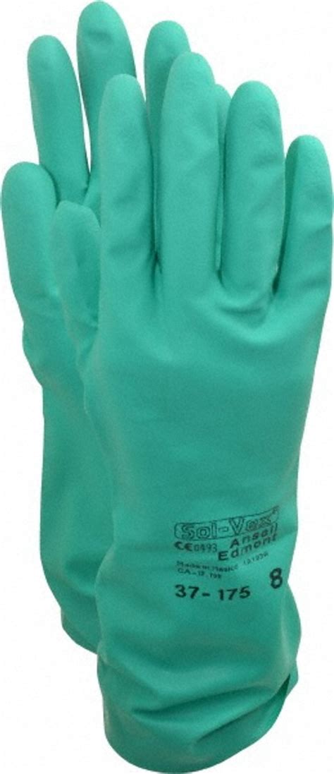 Ansell® Solvex® 37-175 Green Nitrile Chemical Gloves, 15 mil thickness ...