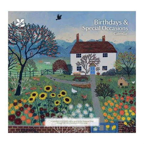 National Trust Jo Grundy Birthdays Special Occasions Calendar