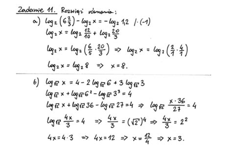Zadania Z Rozwi Zaniami Logarytmy Pdf Matfiz Edukacja