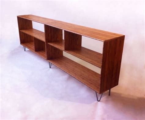 Mid Century Modern Style Bookcase Record Shelf Entry Way