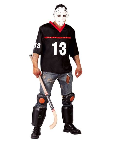 Hockey Spieler Kostüm mit Maske One Size Serienkiller Halloween