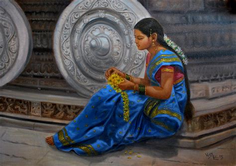 Tami Girl Sitting By Humpi Wheels Painting By Vishalandra Dakur Pixels