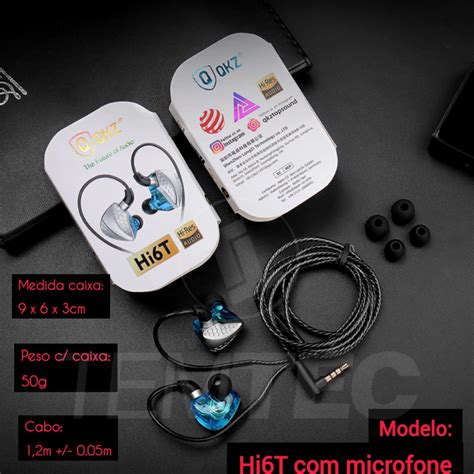 Fone Retorno De Palco - Fone De Ouvido Retorno Palco Gamer QKZ Subwoofer Azul Prata - TEMTEC