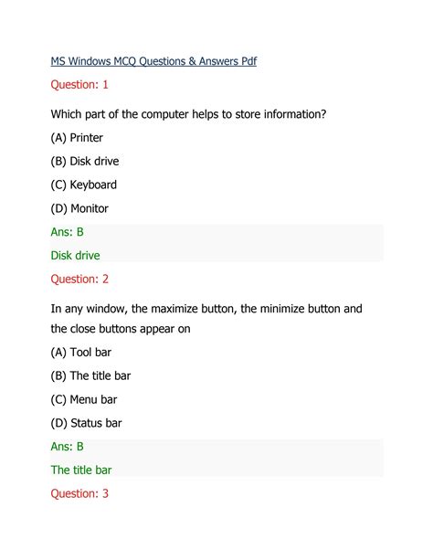 Solution Ms Windows Mcq Questions Studypool