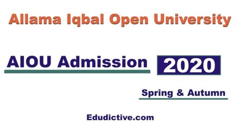 AIOU Admission 2022 Spring & Autumn (Fee, Last Date & Programs)