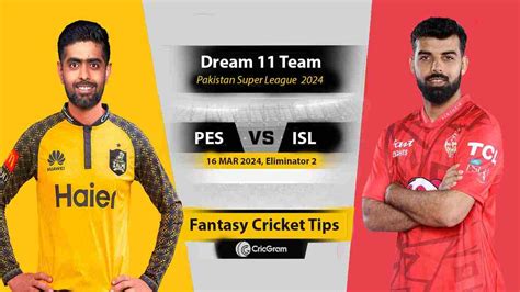 Isl Vs Pes Dream Team Prediction Th Match Psl