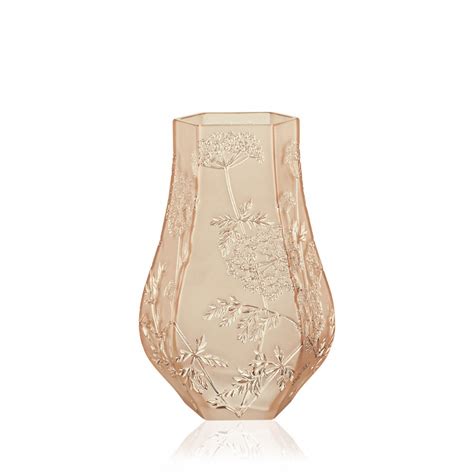 Lalique Ombrelles Vase Gold Luster