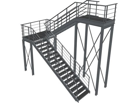 Metal Stairs 3D Model - 3DCADBrowser