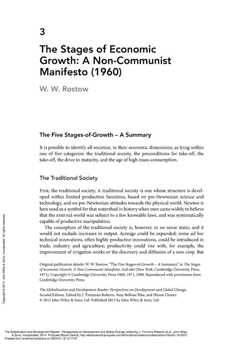 The Stages Of Economic Growth A Non Communist Manifesto The