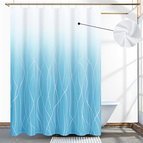 Amazon Smabu Ocean Blue Shower Curtain Blue And White Shower