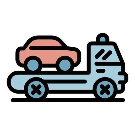 Icono de remolque de automóviles contorno del icono vectorial de