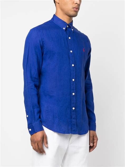 Polo Ralph Lauren Long Sleeve Button Down Shirt Blue Farfetch Uk