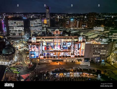 Art installation Magical Night is projected onto The Queens Hotel in Leeds. The animation by ...