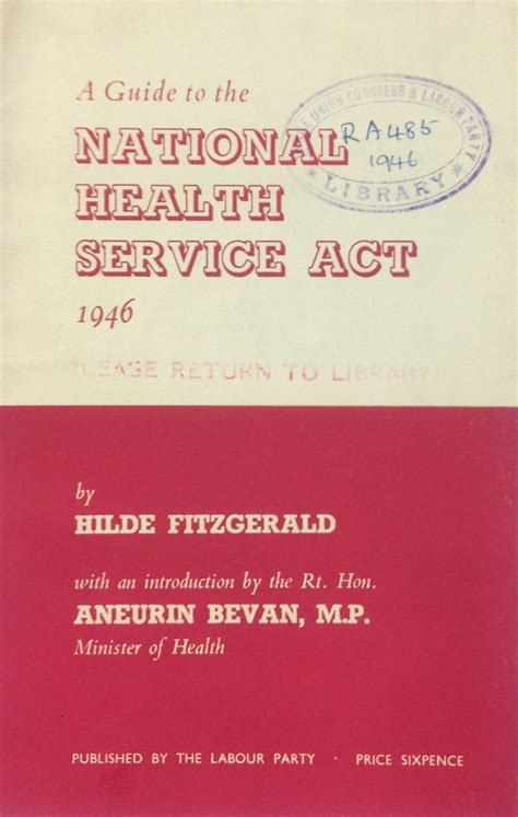 A Guide To The National Health Service Act 1946 Published By The