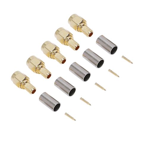 20Pcs SMA Male Plug RF Coaxial Connector Crimp For RG58 RG142 RG400