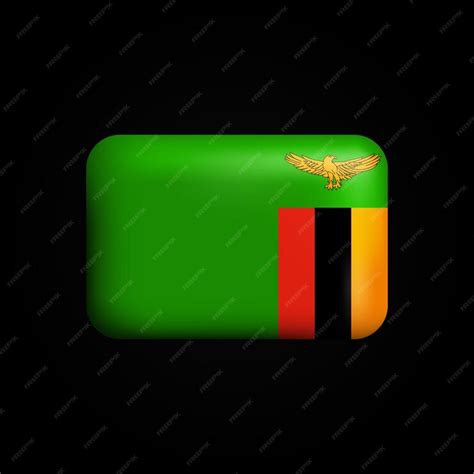 Premium Vector Zambian Flag 3d Icon National Flag Of Zambia